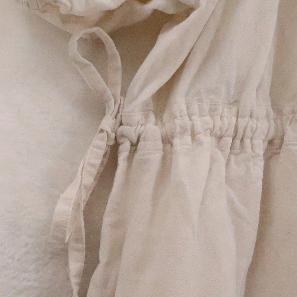 COS Linen Blend Jumpsuit Womens Size S Cream Wide Leg Minimalist Scandi Granola